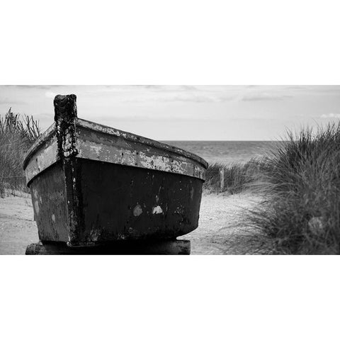 Dads Boat Black Modern Wood Framed Art Print with Double Matting by Phillip, Jamie