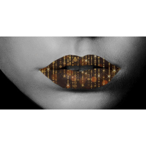 Kiss Me In Color Black Modern Wood Framed Art Print by Phillip, Jamie