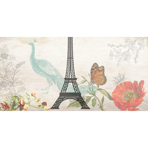 Romantic Paris White Modern Wood Framed Art Print by Phillip, Jamie