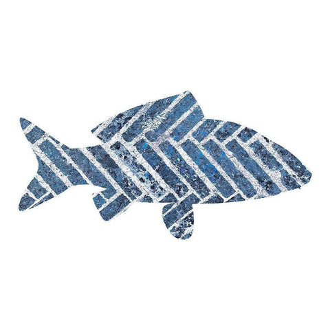 Blue Fish White Modern Wood Framed Art Print by Phillip, Jamie