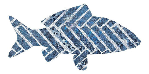 Blue Fish Black Ornate Wood Framed Art Print with Double Matting by Phillip, Jamie