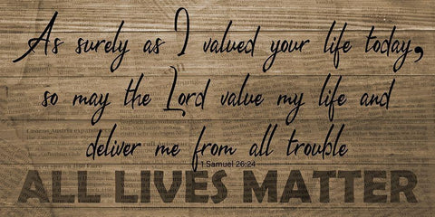 All Lives Matter Black Ornate Wood Framed Art Print with Double Matting by Phillip, Jamie