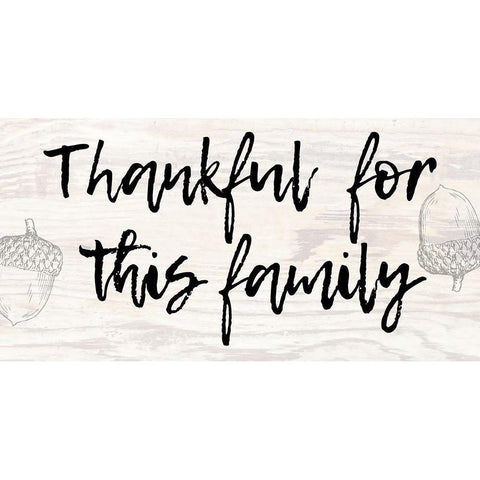 Thanks For Family Black Modern Wood Framed Art Print with Double Matting by Phillip, Jamie