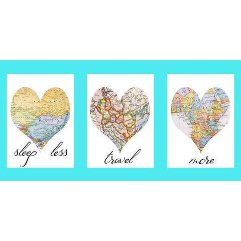 Love Map White Modern Wood Framed Art Print by Phillip, Jamie