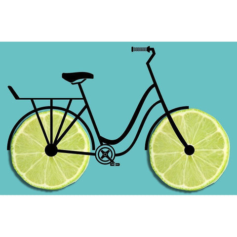 Lime Wheels Black Modern Wood Framed Art Print with Double Matting by Phillip, Jamie