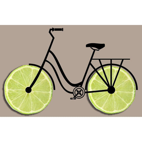 Lime Wheels 2 Black Modern Wood Framed Art Print with Double Matting by Phillip, Jamie