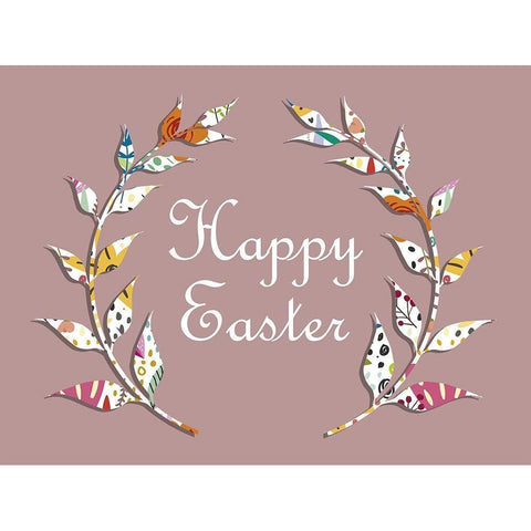 Happy Easter White Modern Wood Framed Art Print by Phillip, Jamie