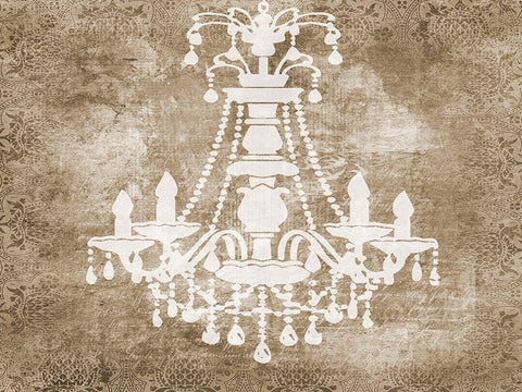 Chandelier Black Ornate Wood Framed Art Print with Double Matting by Phillip, Jamie