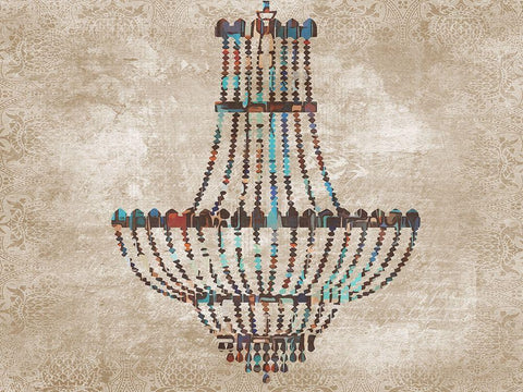 Chandelier 2 Black Ornate Wood Framed Art Print with Double Matting by Phillip, Jamie