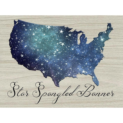 Star Spangled Banner Gold Ornate Wood Framed Art Print with Double Matting by Phillip, Jamie