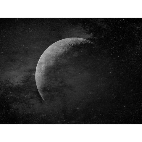 Moon White Modern Wood Framed Art Print by Phillip, Jamie