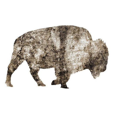 Rustic Bison 8 White Modern Wood Framed Art Print by Phillip, Jamie