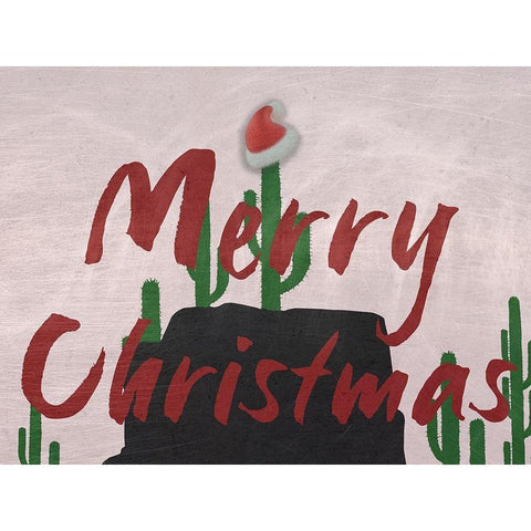 Merry Christmas Black Modern Wood Framed Art Print with Double Matting by Phillip, Jamie