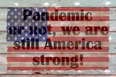 America Strong White Modern Wood Framed Art Print with Double Matting by Phillip, Jamie