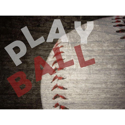 Play Ball Black Modern Wood Framed Art Print with Double Matting by Phillip, Jamie