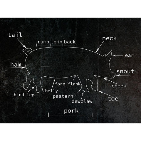 Pig Black Modern Wood Framed Art Print by Phillip, Jamie