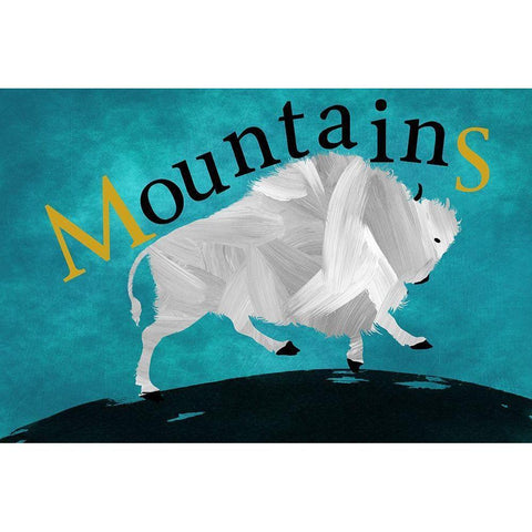 Mountain Bison Black Modern Wood Framed Art Print with Double Matting by Phillip, Jamie