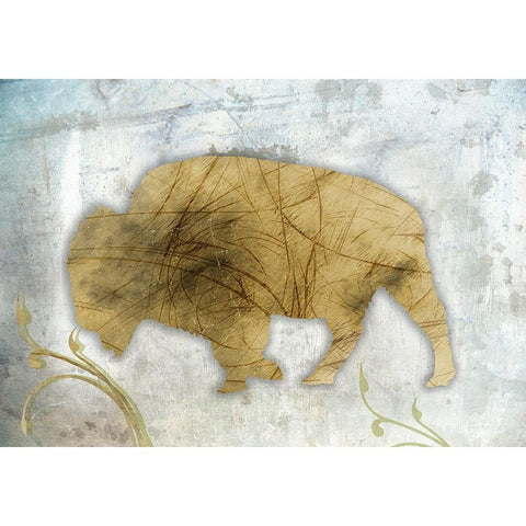 Bison Season White Modern Wood Framed Art Print by Phillip, Jamie