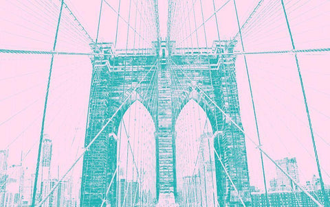 Brooklyn Bridge 1 White Modern Wood Framed Art Print with Double Matting by Phillip, Jamie