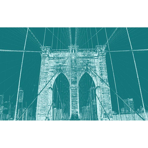 Brooklyn Bridge 2 White Modern Wood Framed Art Print by Phillip, Jamie