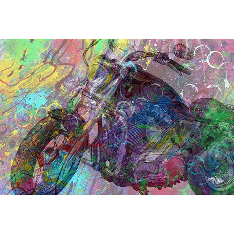 Hidden Motorcycle Black Modern Wood Framed Art Print with Double Matting by Phillip, Jamie