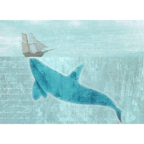 Giant Whale White Modern Wood Framed Art Print by Phillip, Jamie