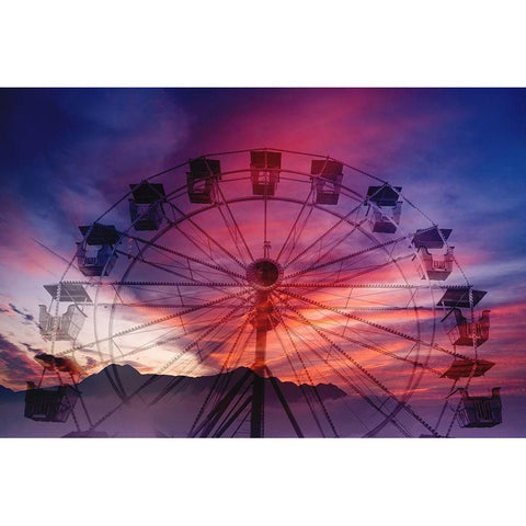 Big Wheel Black Modern Wood Framed Art Print with Double Matting by Phillip, Jamie