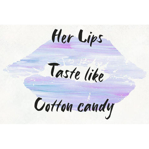 Cotton Candy Lips White Modern Wood Framed Art Print by Phillip, Jamie