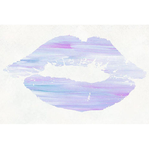 Cotton Candy Lips 2 White Modern Wood Framed Art Print by Phillip, Jamie