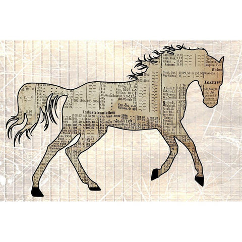 Horsey Gold Ornate Wood Framed Art Print with Double Matting by Phillip, Jamie