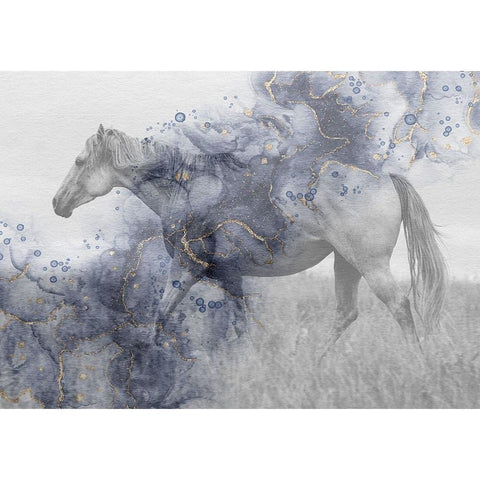 Mystic Horse 2 Black Modern Wood Framed Art Print with Double Matting by Phillip, Jamie