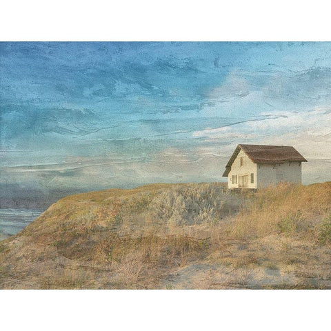 Painted Beach House Black Modern Wood Framed Art Print by Phillip, Jamie