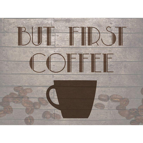 Coffee First Black Modern Wood Framed Art Print with Double Matting by Phillip, Jamie