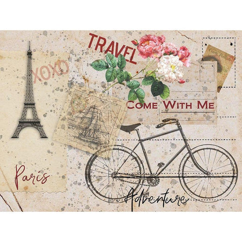 It Was In Paris White Modern Wood Framed Art Print by Phillip, Jamie