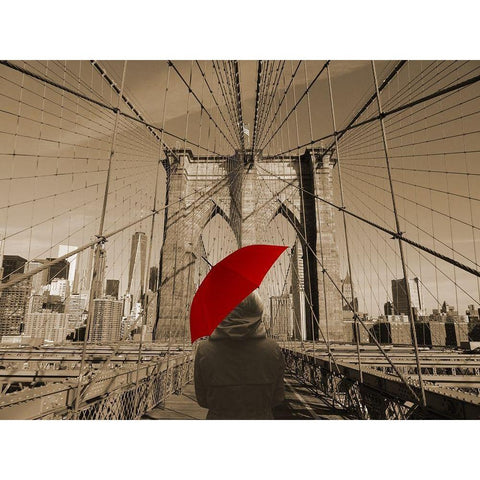 Across The Bridge Black Modern Wood Framed Art Print with Double Matting by Phillip, Jamie