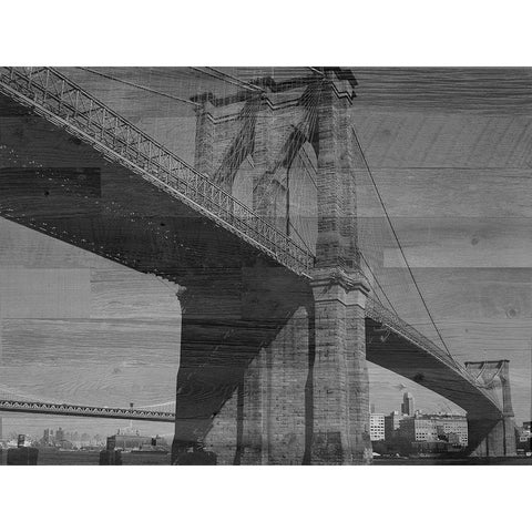 New York New York BandW Black Modern Wood Framed Art Print with Double Matting by Phillip, Jamie