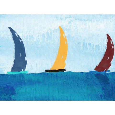 Sail Boats Black Modern Wood Framed Art Print with Double Matting by Phillip, Jamie