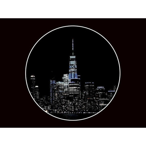 Dark New York 2 Gold Ornate Wood Framed Art Print with Double Matting by Phillip, Jamie