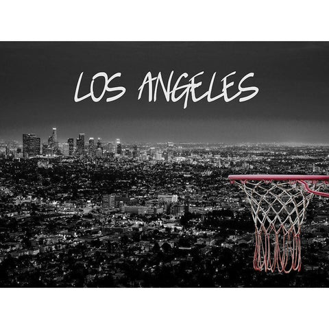 Los Angeles White Modern Wood Framed Art Print by Phillip, Jamie