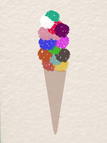 Ice Cream 2 White Modern Wood Framed Art Print with Double Matting by Phillip, Jamie