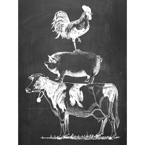 Farm Animals Black Modern Wood Framed Art Print with Double Matting by Phillip, Jamie