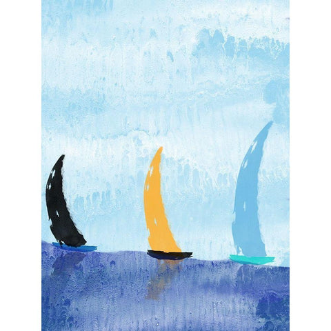 Sail Black Modern Wood Framed Art Print with Double Matting by Phillip, Jamie