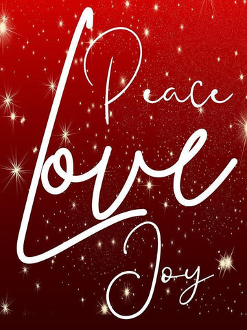 Peace Love Joy Black Ornate Wood Framed Art Print with Double Matting by Phillip, Jamie