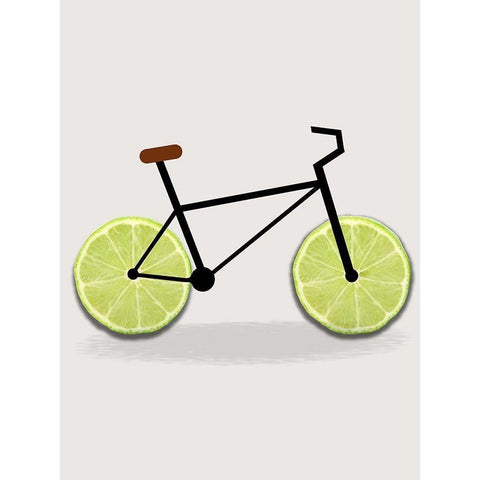 Lime Bike White Modern Wood Framed Art Print by Phillip, Jamie