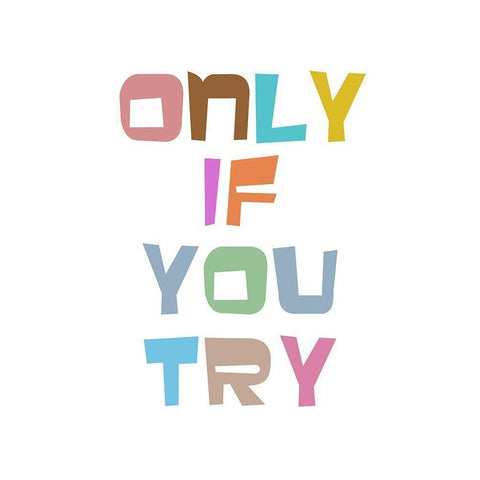 Try White Modern Wood Framed Art Print by Phillip, Jamie