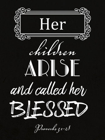 Her Children Black Ornate Wood Framed Art Print with Double Matting by Phillip, Jamie