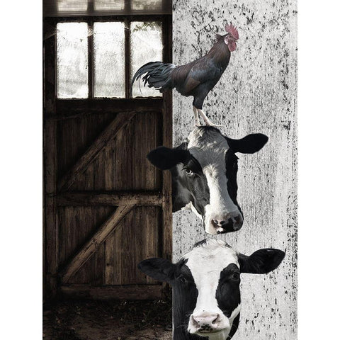 Happy Farm  Black Modern Wood Framed Art Print with Double Matting by Phillip, Jamie