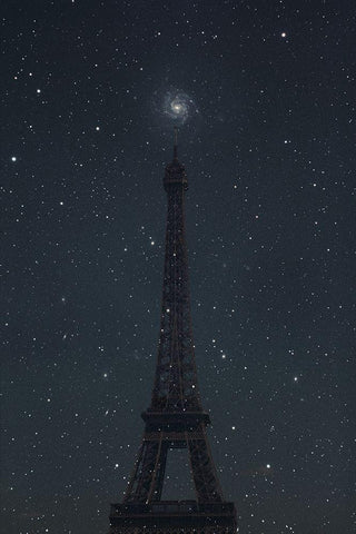 Astronomical Paris Black Ornate Wood Framed Art Print with Double Matting by Phillip, Jamie