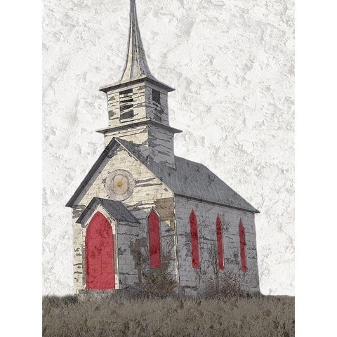 Old Church White Modern Wood Framed Art Print by Phillip, Jamie