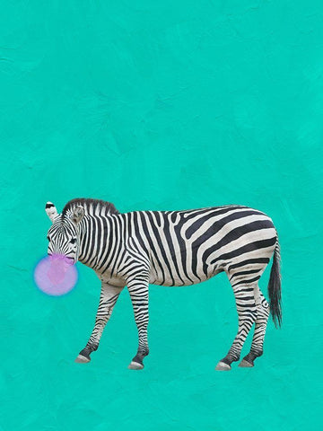 Zebra Bubble White Modern Wood Framed Art Print with Double Matting by Phillip, Jamie